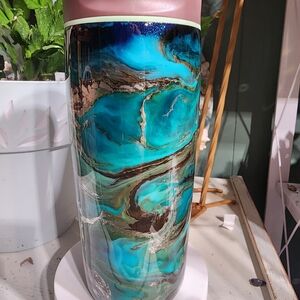 Artistic Blue and Pink Tumbler